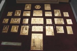 Belgium 25db ritka bélyeg aranyozott ezüst verete + 1 db tévveret, jobb oldalon "5Fr" hely...