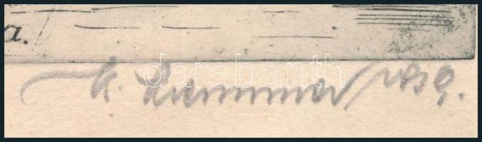 Kremmer jelzéssel: Kassa (1939?). Rézkarc, papír, 23×16,5 cm