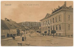 Segesvár, Schässburg, Sighisoara; M. kir. állami polgári leány iskola. Zeidner H. kiadása / girl school