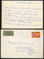 1981 Hegedüs Istvánnak Vas István által írt köszönő levél, eredeti borítékjával