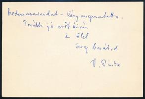 1981 Hegedüs Istvánnak Vas István által írt köszönő levél, eredeti borítékjával