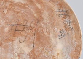 Népi mintás olajkiöntő. Mázas kerámia, jelzett. Kézzel festett 26 cm