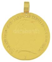 Osztrák Németalföld 1796B 1S Au "Ferenc" Körmöcbánya, füllel, lyukasztva (br:11,29g/0.919/28mm) T:XF,VF karc, lyuk Austrian Netherlands 1796B 1 Souverain Au "Franz II" Kremnitz, with ear and two tiny hole (br:11,29g/0.919/28mm) C:XF,VF scratch, holed Krause KM#64