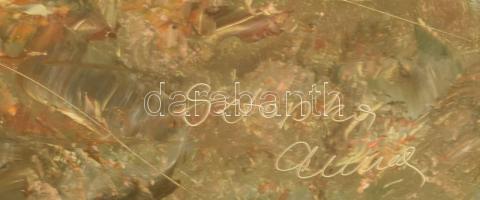 Sztopka Anna (1950-): Hazafelé. Olaj, farost, jelezve jobbra lent, 44x69 cm