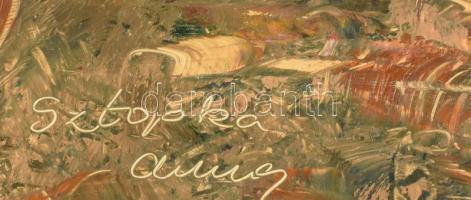 Sztopka Anna (1950-): Tanya. Olaj, farost, jelezve balra lent, 44x68 cm