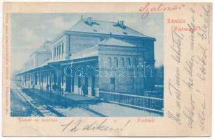 1900 Szatmárnémeti, Satu Mare; Vasúti új indóház, vasútállomás. Reizer János kiadása / railway station (Rb)