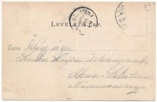 1900 Szatmárnémeti, Satu Mare; Vasúti új indóház, vasútállomás. Reizer János kiadása / railway stati...