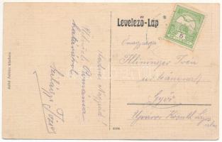 Kászonújfalu, Kászon, Casinu Nou; Római katolikus templom, községháza. Azbé István kiadása / church,...