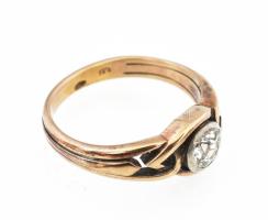 Arany (Au) 14K gyűrű 0,5 ct gyémánttal, jelzett, méret: 55, bruttó: 3,9 g