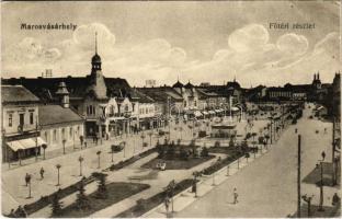 1916 Marosvásárhely, Targu Mures; Fő tér, Fischer Gyula üzlete. Porjes S. Sándor kiadása / main square, shops (EB)