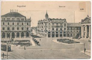 1910 Nagyvárad, Oradea; Bémer tér, villamos. Hiányos leporello / square, tram. Missing leporellocard