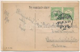 1910 Nagyvárad, Oradea; Bémer tér, villamos. Hiányos leporello / square, tram. Missing leporellocard