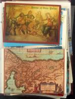 Kb. 100 db főleg MODERN külföldi város képeslap - tengerentúl is - albumban / Cca. 100 mostly modern European and other overseas town-view postcards in an album