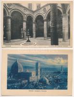 Római képeslapfüzet 20 lappal és 2 db régi Firenze képeslap / Roma postcard booklet with 20 cards and 2 Firenze postcards