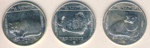 1985. 200Ft Ag 3klf db "Természetvédelem-vidra, vadmacska, mocsári teknős" T:BU