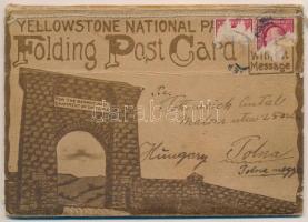 ~1910 Yellowstone National Park - 10-tiled leporellocard (bent til broken)