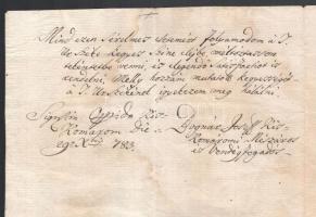 1783 Kiskomárom (Zalakomár), Bognár József mészáros és vendégfogadós panaszlevele, "... Kapotsi...