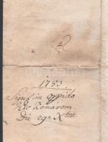 1783 Kiskomárom (Zalakomár), Bognár József mészáros és vendégfogadós panaszlevele, "... Kapotsi...