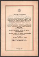 1939 A magyar érdemrend, a magyar arany, ezüst és bronz érdemkereszt és a magyar érdemérem alapszabályai, papírkötés nemzeti színű zsinórfűzéssel, M. Kir. Állami Nyomda. 15 p