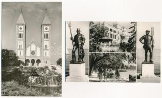 Balatonfüred - 8 db MODERN város képeslap: hajóállomás, parti sétány, római katolikus templom, vasut...