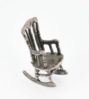 Mini ezüst (Ag) hintaszék. Jelzett, finom munka 7 g, 30 mm