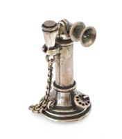 Mini ezüst (Ag) telefon. Jelzett, mozgatható 16,5 g, 40 mm