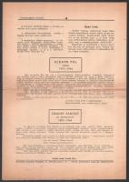 1944 Csonka-gyári Értesítő, gyári röplap, szakadással, 4p