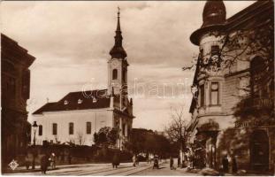 Budapest I. Krisztina tér és templom, Takarékpénztár, villamos