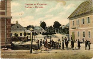 Korenica (Plitvicka Jezera), Fő utca, templom / street view, church (ragasztónyom / glue marks)