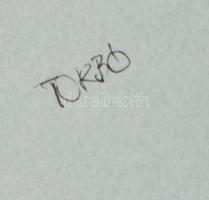 Torbó Gyula (?1940-?): Szürrealista rajz. Tus, papír, jelzett, paszpartuban, 26x18 cm