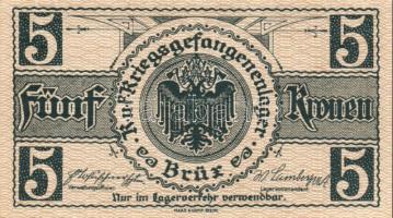 Ausztria/Brüx hadifogolytábor DN 50h, 1K, 2K, 5K, 10K szükségbankjegyek, ritka magyar nyelvű propaga...