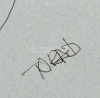 Torbó Gyula (?1940-?): Álarc kötéllel. Tus, papír, jelzett, paszpartuban, 26x18 cm