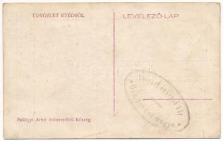 Etéd, Atied (Hargita); utca, Római katolikus templom, Csendőrlak, szövetkezeti üzlet / street, churc...