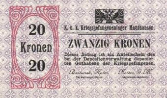 Ausztria/Mauthausen hadifogolytábor 1914-15 1h, 2h, 10h, 20h, 1K, 1,6K, 2K, 5K, 10K, 20K szükségbank...