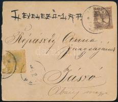 1901 "Üdvözlet Pletykafalváról!", egyedi készítésű üdvözlőlap. Vegyes technika (színezett ...