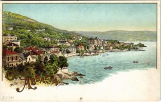 Abbazia, Opatija; Art Nouveau litho (vágott / cut)