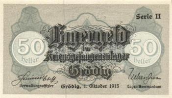 Ausztria/Grödig (Salzburg) hadifogolytábor DN 10h, 20h, 50h, 1K, 2K szükségbankjegyek, ritka magyar ...