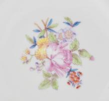 Herendi tavaszi virág mintás porcelán süteményes készlet. Hiányos. 5 + 1 db. Kézzel festett, jelzett...