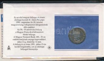 Magyarország 1991. 100Ft Cu-Ni "II. János Pál pápa látogatása Magyarországon" érmés boríté...