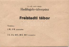 Ausztria/Freistadt hadifogolytábor DN 1K, 2K szükségbankjegyek, ritka magyar nyelvű propaganda ismertető borítékkal T:I