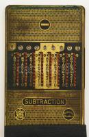 cca 1940 Addiator Duplex mechanikus zsebszámológép (összeadó és kivonó), toll nélkül, eredeti tokjáb...