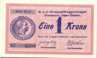 Ausztria/Freistadt hadifogolytábor DN 1K, 2K szükségbankjegyek, ritka magyar nyelvű propaganda ismer...