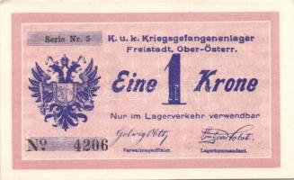 Ausztria/Freistadt hadifogolytábor DN 1K, 2K szükségbankjegyek, ritka magyar nyelvű propaganda ismer...