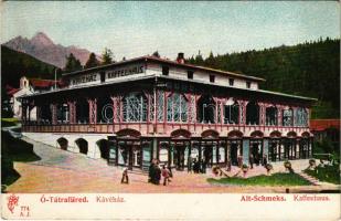 Ótátrafüred, Alt-Schmecks, Stary Smokovec (Magas-Tátra, Vysoké Tatry); Kávéház. Feitzinger Ede 774. A.J. 1904/14. / Kaffeehaus / cafe (fa)