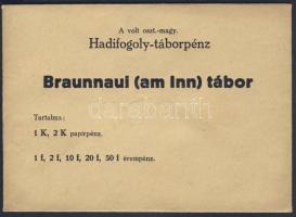 Ausztria/Branunnau hadifogolytábor 1915. 1K, 2K szükségbankjegyek, ritka magyar nyelvű propaganda is...