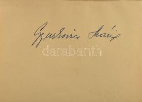 Vegyes színész, énekes aláírások füzetben (Joviczky József, Székely Mihály, Gyurkovics Mária, Simánd...