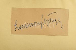Vegyes színész, énekes aláírások füzetben (Joviczky József, Székely Mihály, Gyurkovics Mária, Simánd...