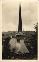 Felsőfüld, Fildu de Sus (Bánffyhunyad, Huedin); régi fatemplom. Foto orig. J. Fischer / Biserica veche / old wooden church (EK)