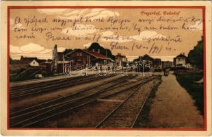 1915 Pragersko, Pragerhof; Bahnhof / railway station, locomoitve, train