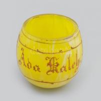 Ada Kaleh feliratos üveg emléktárgy, apró kopásnyomokkal, m: 4,5 cm